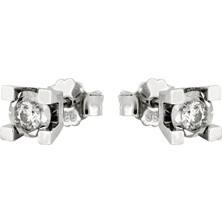 T51 Tuğrul Altın 0.20 Ct Pırlanta Tektaş  Küpe