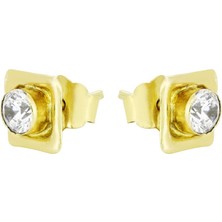 T51 Tuğrul Altın Altın Tektaş Küpe T013958