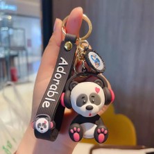 Derin Düşler Kulaklıklı Panda Anahtarlık ve Çanta Aksesuarı
