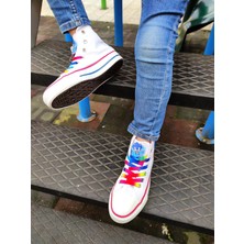 Mech Butik Çocuk Spor Ayakkabı,keten Baskılı Sonic Çizgi Film Karakterli Sneaker Çocuk Beyaz Spor Ayakkabı