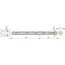 1 ADET ITALIANA FERRAMENTA-SHELF GİZLİ RAF TUTUCU Ø14X165MM