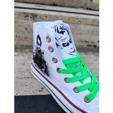 Mech Butik Joker Karakterli Unisex Baskılı Keten Spor Ayakkabı  Sneaker