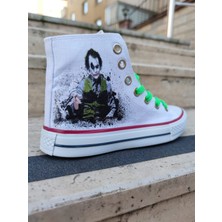 Mech Butik Joker Karakterli Unisex Baskılı Keten Spor Ayakkabı  Sneaker