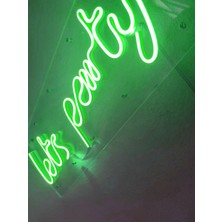 Dekoraven Lets Party Neon Şekiller Işaret Neon  LED Dekoratif Duvar Aydınlatması Neon Duvar Yazısı
