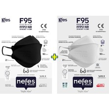 Nefes F95 (N95) Ffp2 Maske Siyah ve Beyaz Bir Arada 20'li