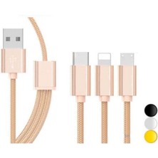 Omac 3 In 1 Data Cable iPhone Samsung Huawei Xiaomi Şarj Kablosu