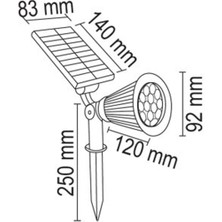 Pause 7W Kazıklı Ledli Solar Çim Armatürü