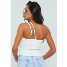 Lelies Siyah Ip Askılı Kadın Crop