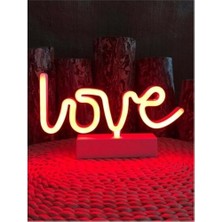 Alya Hediyelik Love Neon LED Gece Lambası Pembe Işıklı USB Kablolu