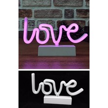 Alya Hediyelik Love Neon LED Gece Lambası Pembe Işıklı USB Kablolu
