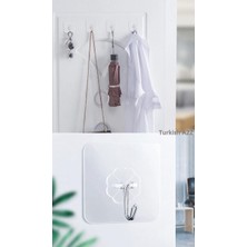 Greathings 4 Adet Kendinden Yapışkanlı Şeffaf Askı Banyo Mutfak Dolap Askısı 6x6 cm