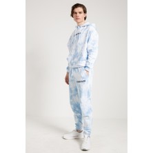 Jahr Marc Batik Yıkamalı Mavi Oversize Erkek Sweatshirt