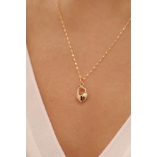 Milet Kuyumculuk 14 Ayar Altın Kalp Ince Aynalı Zincir Kolye