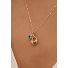 Milet Kuyumculuk 14 Ayar Altın Kalp Göz Ince Aynalı Zincir Kolye