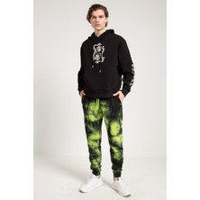 Jahr Marc Dragon Baskılı Siyah Oversize Erkek Sweatshirt