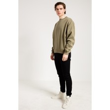 Jahr Marc Basic Oversize Haki Erkek Sweatshirt