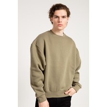 Jahr Marc Basic Oversize Haki Erkek Sweatshirt
