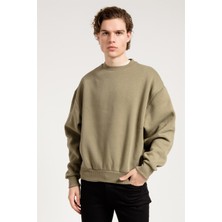 Jahr Marc Basic Oversize Haki Erkek Sweatshirt