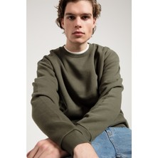 Jahr Marc Oversize Asit Yıkamalı Haki Erkek Sweatshirt