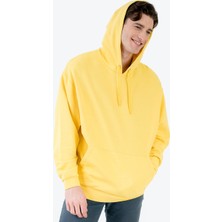 Jahr Marc Sarı Oversize Önü Cepli Kapüşonlu Sweatshirt