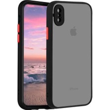 Tria Apple iphone Xs Max Uyumlu Kamera Lens Korumalı Arkası Mat Silikon Telefon Kılıfı Siyah