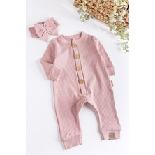 Babymod Natural Düğmeli Bandanalı Kız Bebek Tulum
