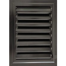 Panjur Fan 45X30  Aspiratörlü - Fanlı Alüminyum Hareketli Yüzeysel Mat Siyah Banyo Wc Menfezi