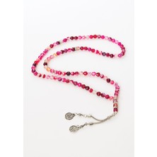 Zeynep Büyükbay Pembe Akik Doğal Taş Yüzük Tesbih