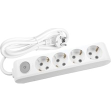Viko ML-90117405 Multi-Let 4lü Anahtarlı Çocuk Korumalı Topraklı 5 Metre Kablolu Grup Priz