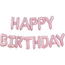 Parti Sürprizi Bebek Pembe Happy Bırthday Folyo Balon Set