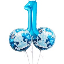 Parti Sürprizi 1 Yaş Mavi Folyo Balon Set