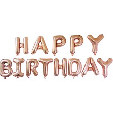 Parti Sürprizi Rose Gold Happy Birthday Folyo Balon