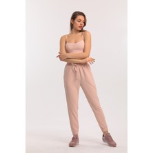 Sense Beli ve Paçası Lastikli Cepli Bağuclu Scuba Krep Pantolon PNT33884 Pudra