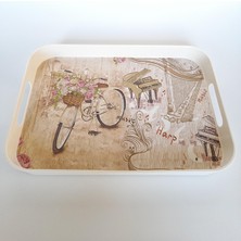 Manolya Desenli Dikdörtgen Tepsi