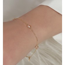 Barika Jewelry Kadın 14 Ayar Altın Taşlı Bileklik