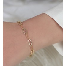 Barika Jewelry Kadın 14 Ayar Altın Kalemli Zincir Bileklik