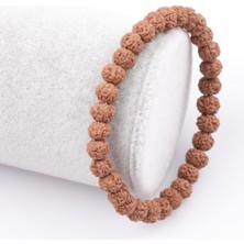 Alibaba Doğaltaş Rudraksha Tohumu Bileklik 6 x 7 mm Rondel Kesim