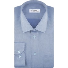 Süvari Armür Desenli Açık Mavi Erkek Gömlek