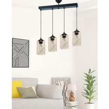 Etsylight Dora Sıralı Lüx 4 Antre Avize, Mutfak Avize, Salon Avize, Yemek Odası Avize