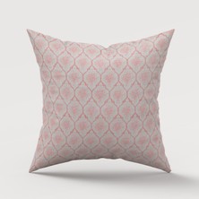 Finezza Melisa Damask Baskılı Duck Kumaş Krem/Pembe 45*45 cm - 500