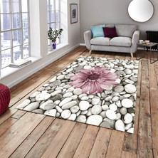 Meka Home Taşlı Model Lastikli Kadife Halı Örtüsü
