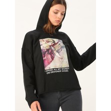 Only Baskı Desen Renkli Kadın Sweatshirt