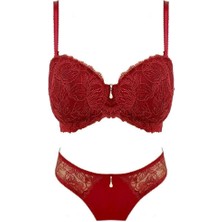 Le Jardin  5155 75 Silikon Nicolina Sütyen Takim Bordo