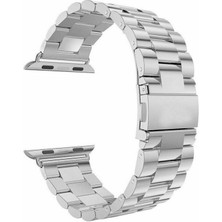 Gpack Apple Watch Uyumlu 7 41MM Kordon Metal Sıralı Kordon Krd 04 Gümüş