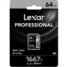 Lexar 64GB Professional 1667X Uhs-Iı Sdxc Hafıza Kartı