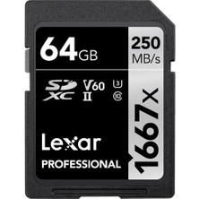 Lexar 64GB Professional 1667X Uhs-Iı Sdxc Hafıza Kartı