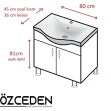 Özceden 80 cm Yıldız Banyo Dolabı Beyaz