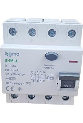 Sigma 4X63A 30MA Kaçak Akım Rölesi Sigma
