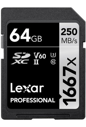 Lexar 64GB Professional 1667X Uhs-Iı Sdxc Hafıza Kartı