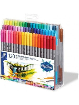 Staedtler Çift Uçlu Keçeli Kalem Seti 120 Renk 0.8 mm  3 mm St